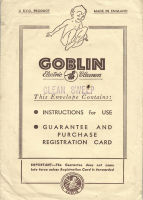 Envelope (advertising) : Goblin Electric Cleaners