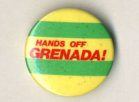 'Hands off Grenada!' badge