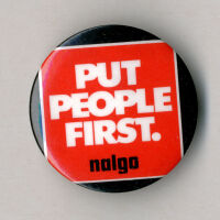'Put people first.' badge
