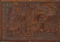 Engraving plate : Old roofs in the Lower Clapton Road
