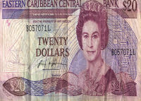 20 Dollar Note From St. Lucia