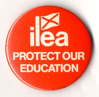 'ilea protect our education' badge