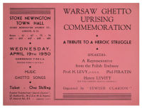 Invitation card : Warsaw Ghetto uprising commemoration