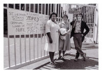 Photograph: Staff outside St Leonard’s Hospital