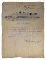 Correspondence from S.M. Kepper, Shoe Manufacturer