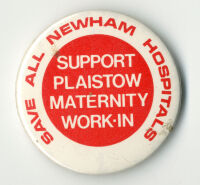 'Save all Newham Hospitals' badge