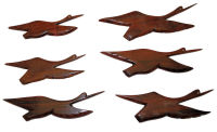 Carved wooden birds
