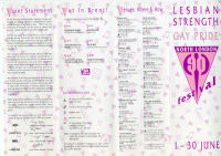 Campaign leaflet (gay pride) : Lesbian Strength Gay Pride leaflet