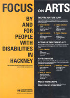 Exhibition poster : Focus on Arts by and for people with Disabilities in Hackney