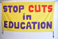 Banner against education cuts 