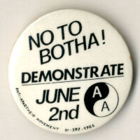 'No to Botha!' badge