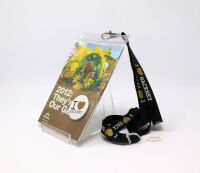 Hackney lanyard with info on Games and I love Hackney gold and white badge