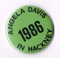 Women's badge : Angela Davis in Hackney
