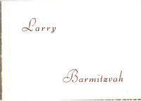 Barmitzvah invitation : Larry, Barmitzvah