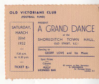 Invitation card : A Grand Dance at the Shoreditch Town Hall
