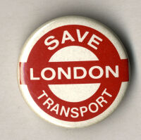 'Save London Transport' badge