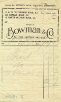 Receipt - Bowman & Co, Chatsworth Rd