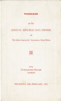 Programme of the Indian Journalists' Association Annual Dinner