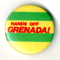 'Hands off Grenada!' badge