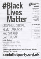 'Black Lives Matter' Socialist Party poster