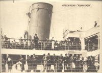 Photograph of the upper deck of a ship