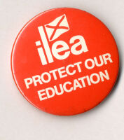 'ilea protect our education' badge